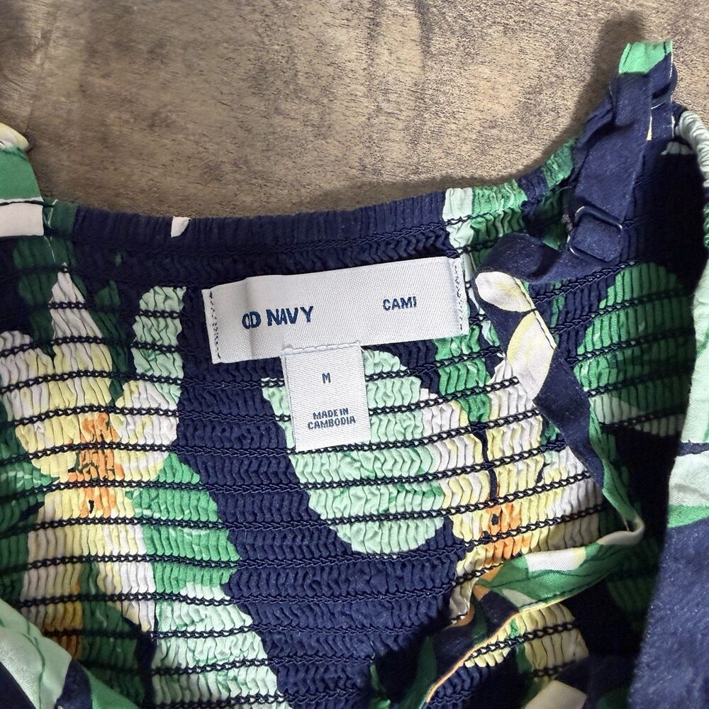 Old Navy Fit and Flare Cami Lemon Floral Dress Size Medium Womens Resort Wear - Picture 8 of 8